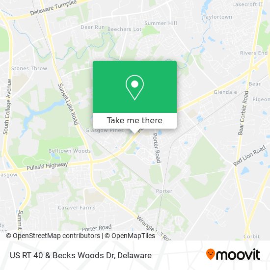 Mapa de US RT 40 & Becks Woods Dr