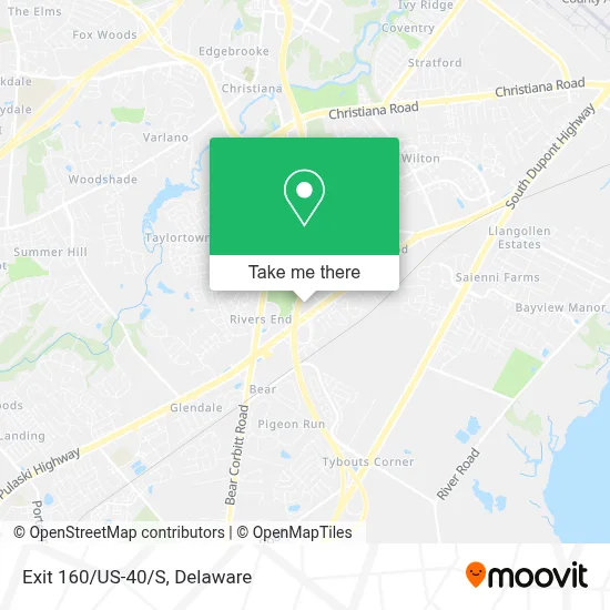 Exit 160/US-40/S map