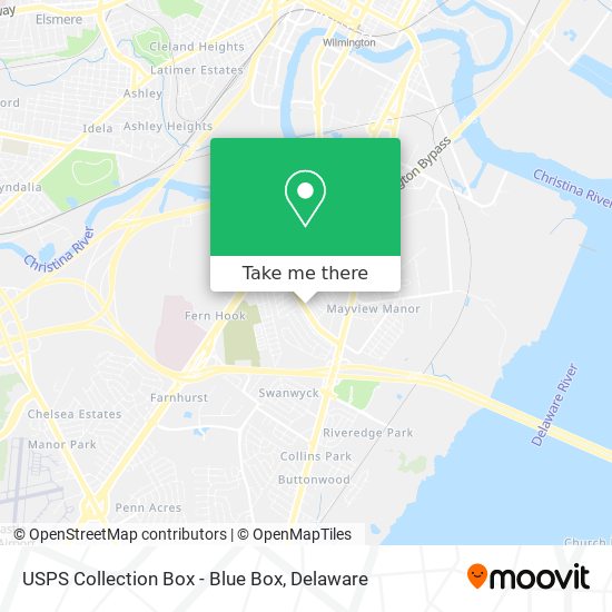 Mapa de USPS Collection Box - Blue Box