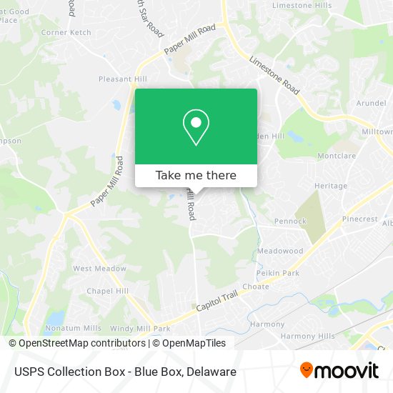 Mapa de USPS Collection Box - Blue Box
