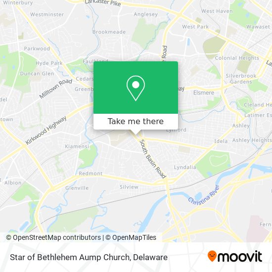 Star of Bethlehem Aump Church map