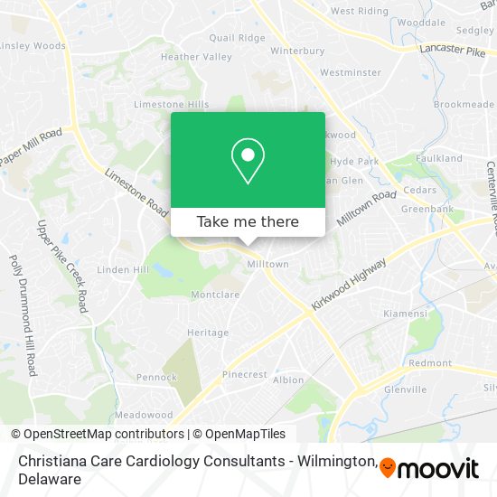 Mapa de Christiana Care Cardiology Consultants - Wilmington