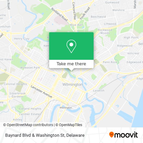 Baynard Blvd & Washington St map