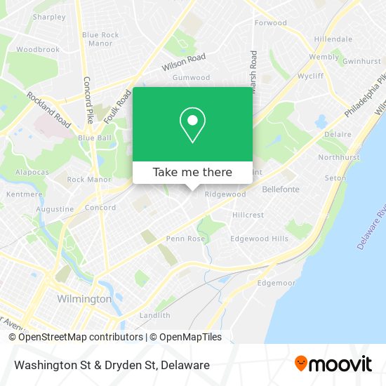 Washington St & Dryden St map