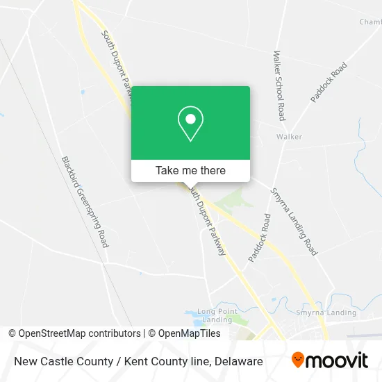 New Castle County / Kent County line map