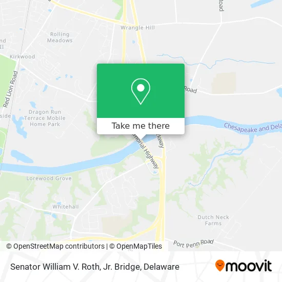 Senator William V. Roth, Jr. Bridge map