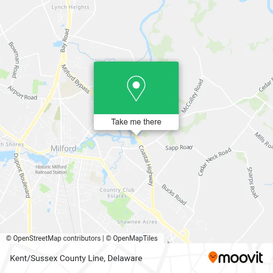 Kent/Sussex County Line map