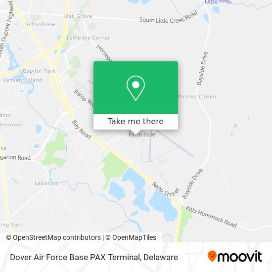 Mapa de Dover Air Force Base PAX Terminal
