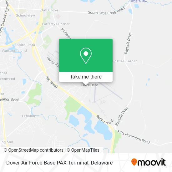 Mapa de Dover Air Force Base PAX Terminal