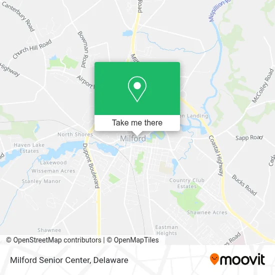 Milford Senior Center map