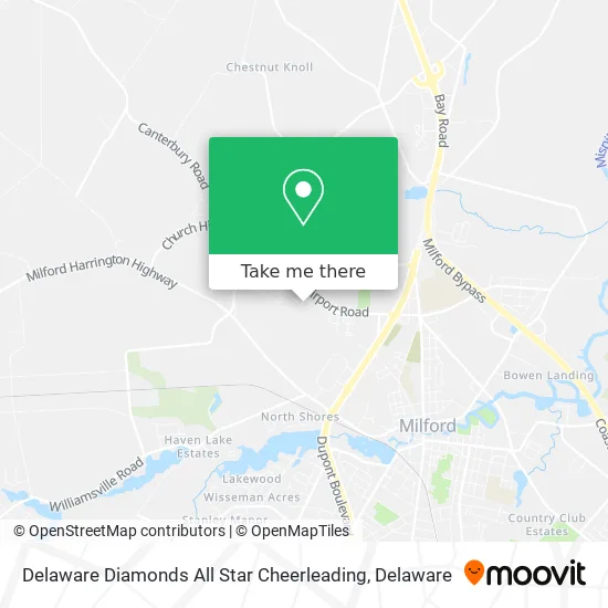 Delaware Diamonds All Star Cheerleading map
