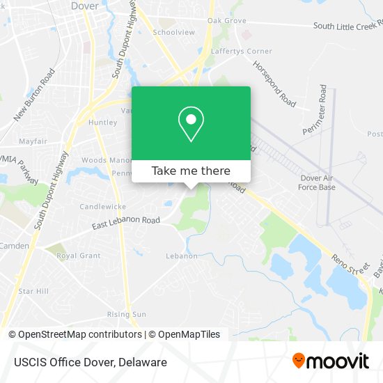 USCIS Office Dover map