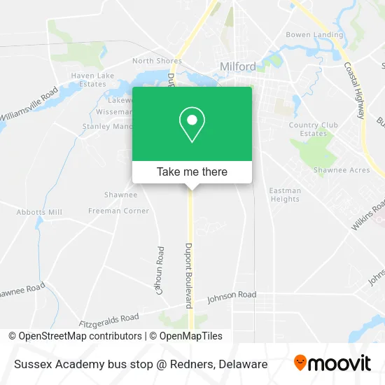 Sussex Academy bus stop @ Redners map