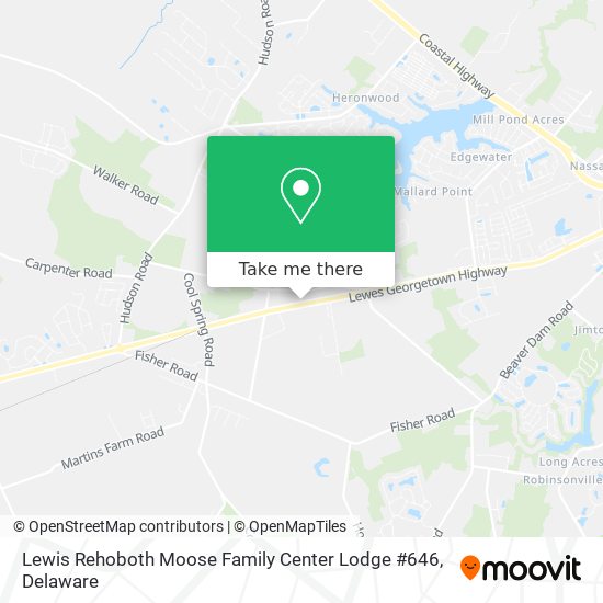 Mapa de Lewis Rehoboth Moose Family Center Lodge #646