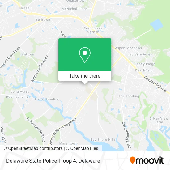 Delaware State Police Troop 4 map