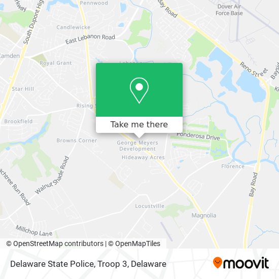 Delaware State Police, Troop 3 map