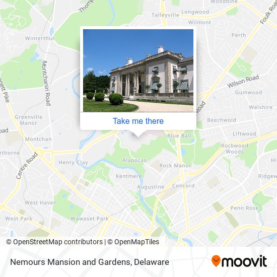 Nemours Mansion and Gardens map