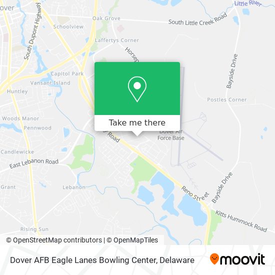 Mapa de Dover AFB Eagle Lanes Bowling Center