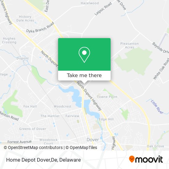 Home Depot Dover,De map