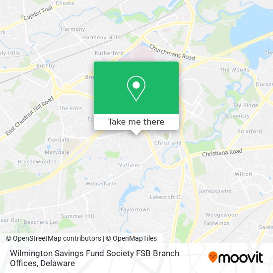 Mapa de Wilmington Savings Fund Society FSB Branch Offices