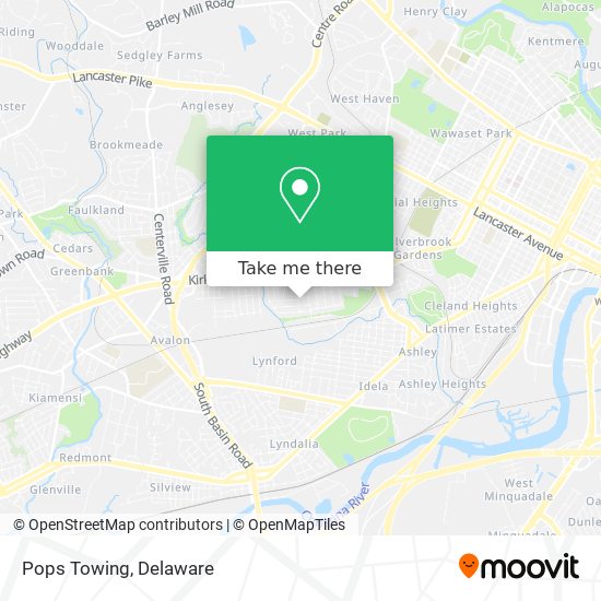 Pops Towing map