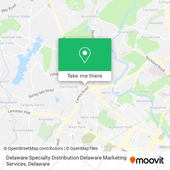 Mapa de Delaware Specialty Distribution Delaware Marketing Services