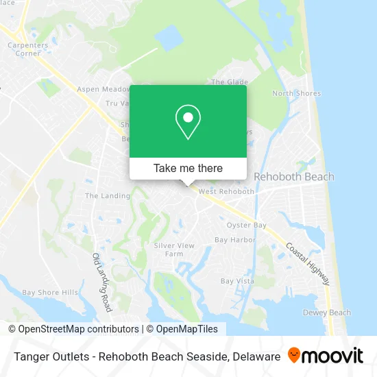 Tanger Outlets - Rehoboth Beach Seaside map