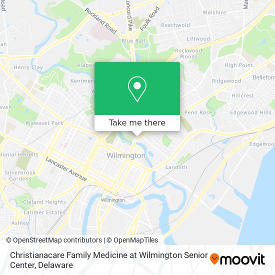 Mapa de Christianacare Family Medicine at Wilmington Senior Center