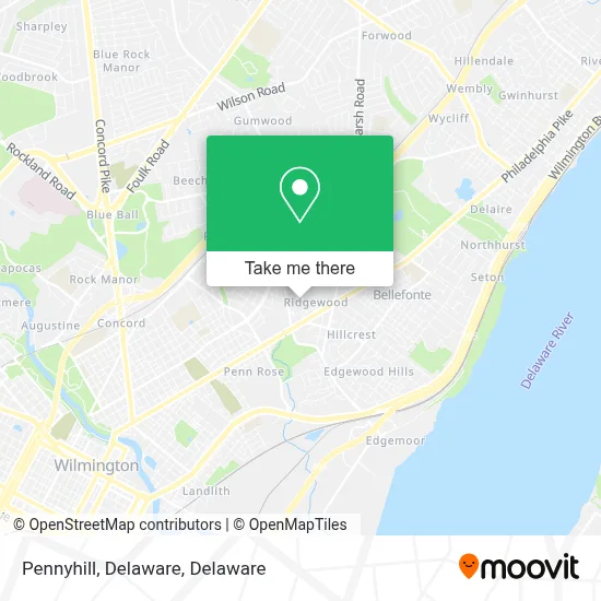 Pennyhill, Delaware map