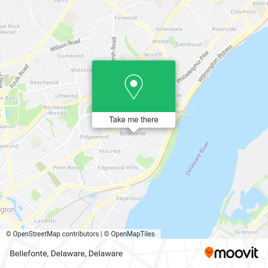 Bellefonte, Delaware map