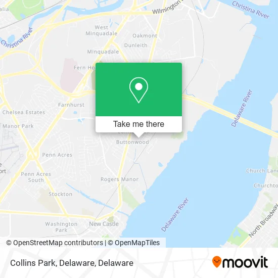 Collins Park, Delaware map