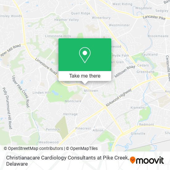 Mapa de Christianacare Cardiology Consultants at Pike Creek