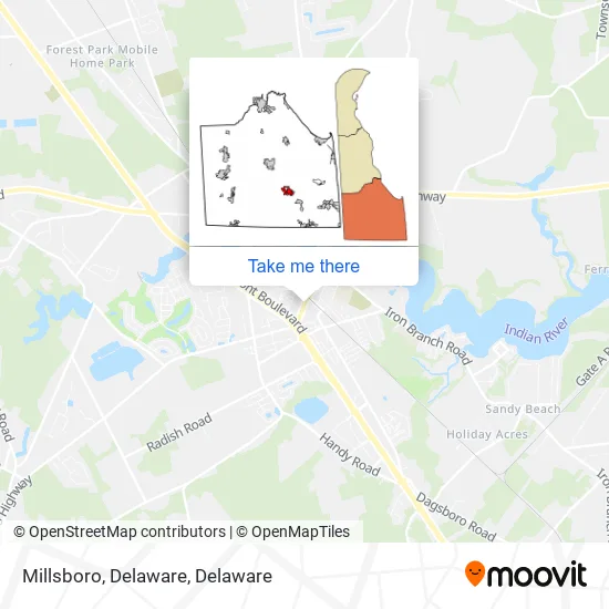 Millsboro, Delaware map