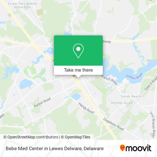 Bebe Med Center in Lewes Delware map