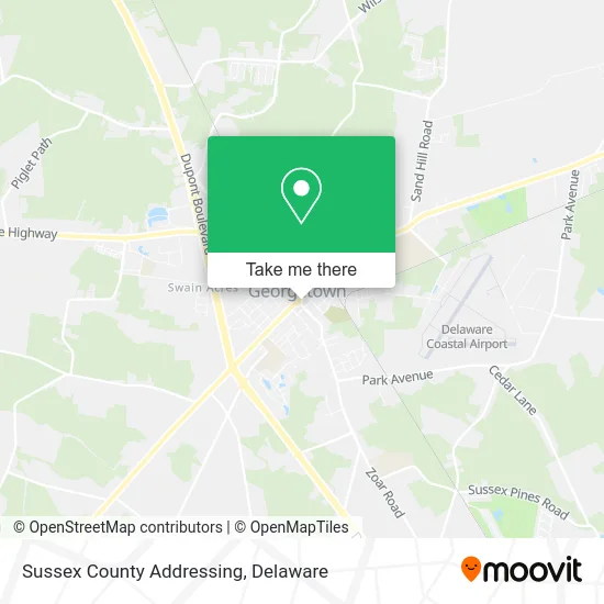 Sussex County Addressing map