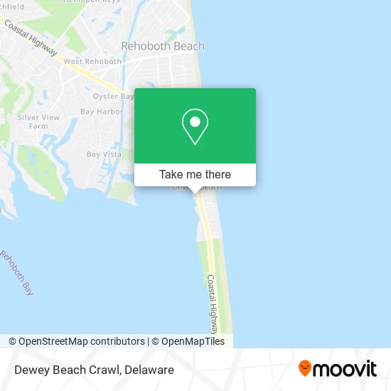 Dewey Beach Crawl map