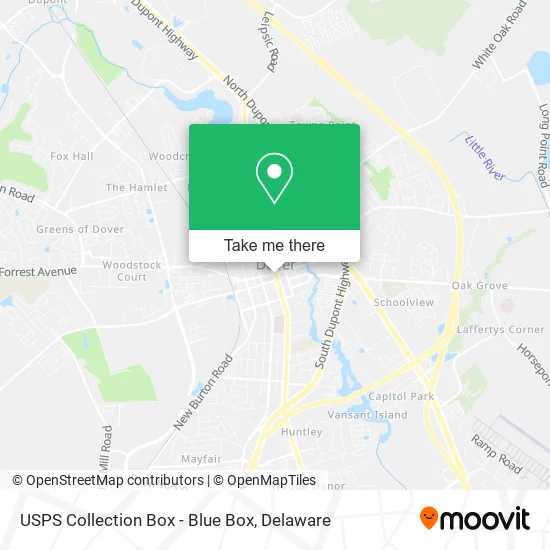 Mapa de USPS Collection Box - Blue Box