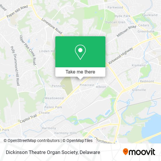 Mapa de Dickinson Theatre Organ Society