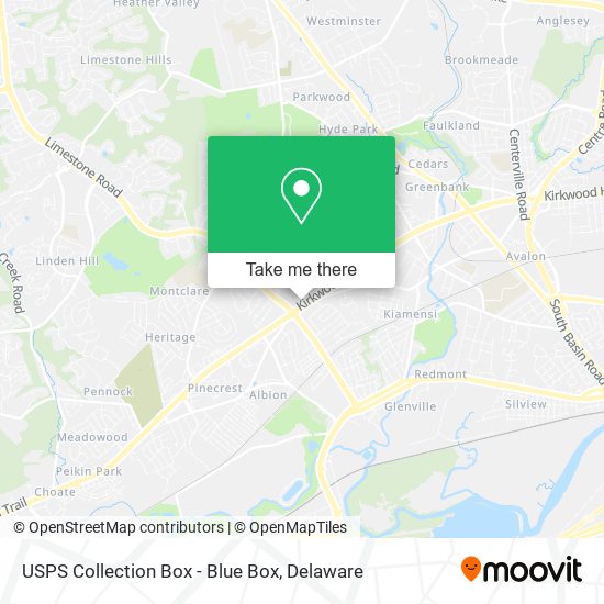 Mapa de USPS Collection Box - Blue Box