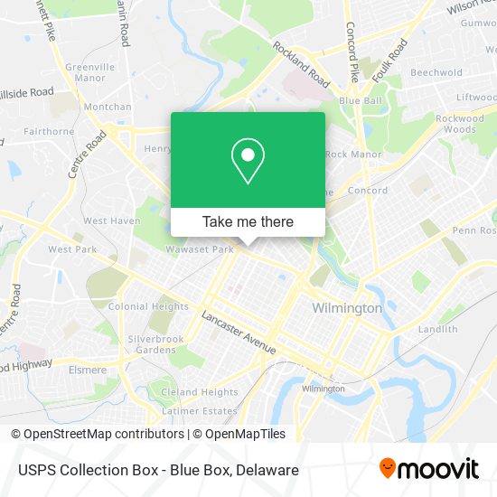 Mapa de USPS Collection Box - Blue Box