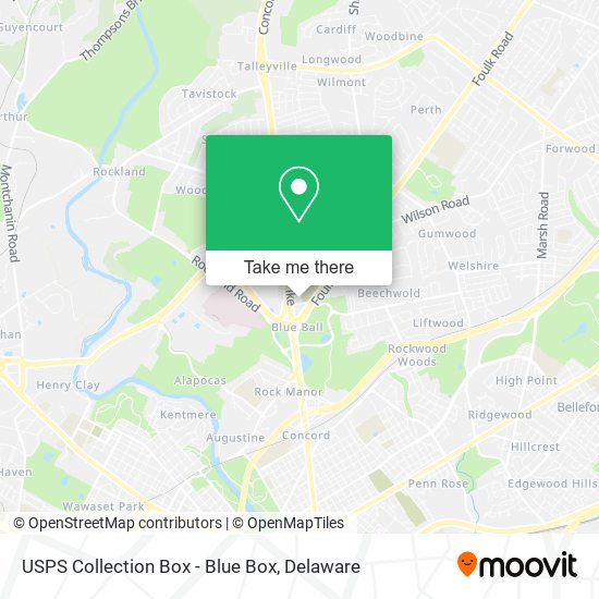 USPS Collection Box - Blue Box map