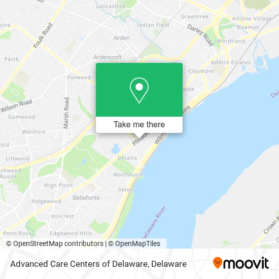 Mapa de Advanced Care Centers of Delaware