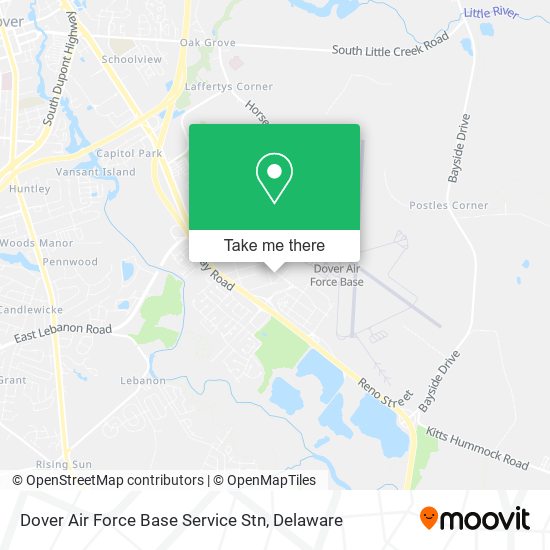 Mapa de Dover Air Force Base Service Stn