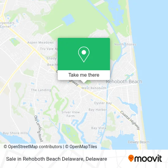 Sale in Rehoboth Beach Delaware map
