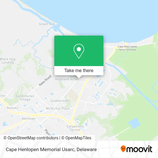 Cape Henlopen Memorial Usarc map