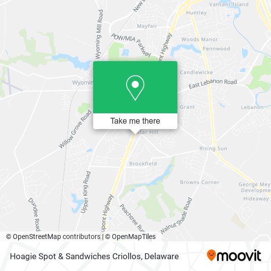 Mapa de Hoagie Spot & Sandwiches Criollos