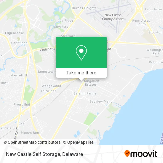 New Castle Self Storage map