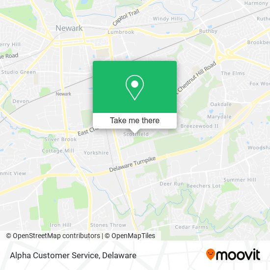Alpha Customer Service map