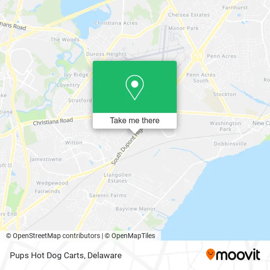 Pups Hot Dog Carts map