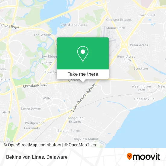 Bekins van Lines map